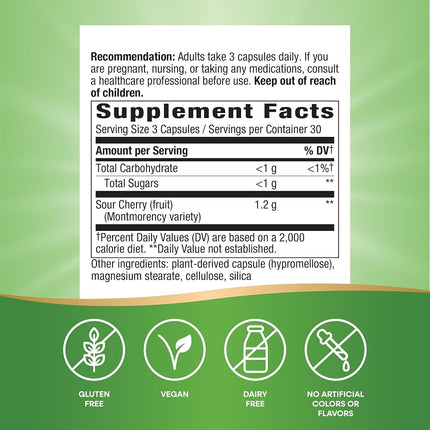 Enzymatic Therapy Tart Cherry Ultra Vegetarian Capsules, 90 Count