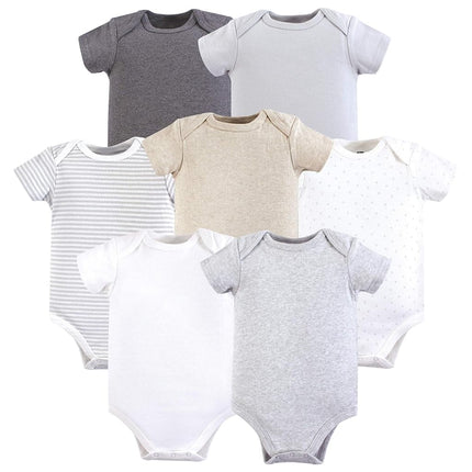 Hudson Baby Unisex Baby Cotton Bodysuits, Neutral Basic, 6-9 Months