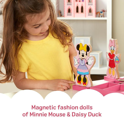 Melissa & Doug Disney Minnie Mouse and Daisy Duck Magnetic Dress-Up Wooden Doll Pretend Play Set (40+ pcs)