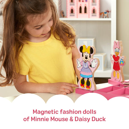 Melissa & Doug Disney Minnie Mouse and Daisy Duck Magnetic Dress-Up Wooden Doll Pretend Play Set (40+ pcs)