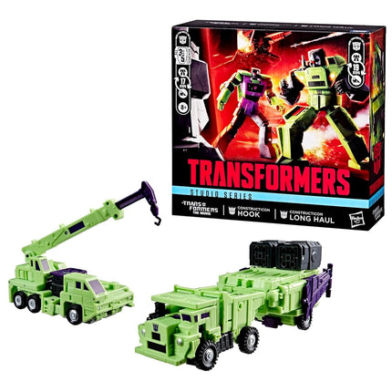 Transformers Studio Series The Transformers: The Movie Constructicon Long Haul & Constructicon Hook, 6.5-inch Action Figures, Robot Toys for Ages 8+, Superhero Toy