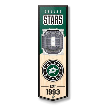 NHL Dallas Stars - American Airlines Center 3D Stadium Banner, Team Colors, 6" x 19"