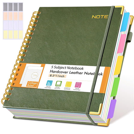Hardcover Large Spiral Notebook 8.5" x 11" with Re