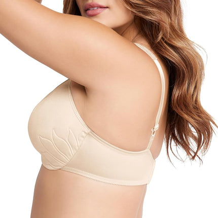 Bali Live It Up Underwire Bra, Seamless Shapewear Bra with Cushioned Straps, Full-Coverage T-Shirt Bra for Everyday Wear, Soft Taupe, 38 E