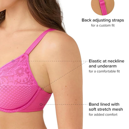 Wacoal Women's Visual Effects Unlined Full Coverage Underwire Minimizer Bra, 857210, Wild Azalea, 40D