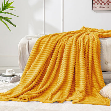 BEDELITE Fleece Throw Blanket for Couch – 3D Ribbe
