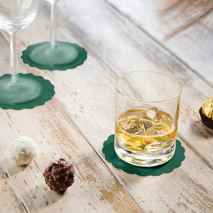 Disposable Green Paper Coasters for Drinks, 3.5 Inch Round Coasters for Christmas, Bar, Cocktail, Beverage, Wine Or Event, 500 Pack Bulk
