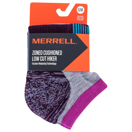 Merrell unisex-adult Men's and Women's Zoned Cushioned Wool Hiking Socks - 1 Pair Pack - Breathable Unisex Arch Support, Burgundy, Small-Medium