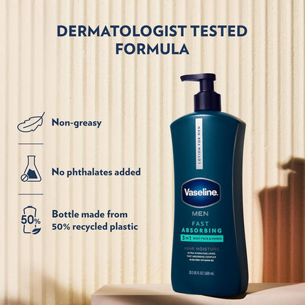 Vaseline Deep Conditioning Body Lotion Unisex, Fast Absorbing 20.3 Ounce, 3 count