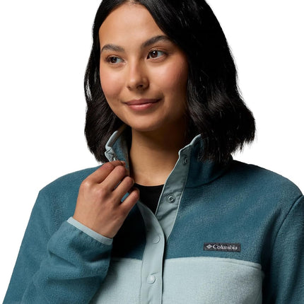 Columbia womens Benton Springs 1/2 Snap Pullover, Crushed Blue/Everblue, 2X