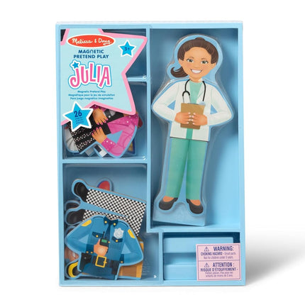 Melissa & Doug Julia Magnetic Dress-Up Set, Pretend Play, 8 Outfits, Encourages Creativity, 24 Magnetic Pieces