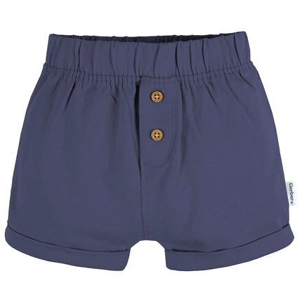 Gerber Baby 3-Pack Knit Shorts, Navy/Oatmeal/Stripe, 6 Months