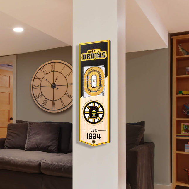 YouTheFan NHL Boston Bruins - TD Garden 3D Banner, Team Colors, 6" x 19"
