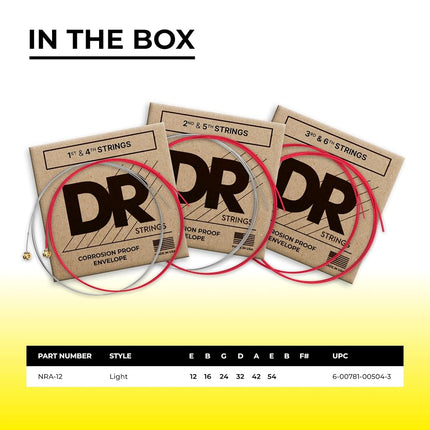 A-Guitar Strings 12-54 Hi-Def Red NRA-12