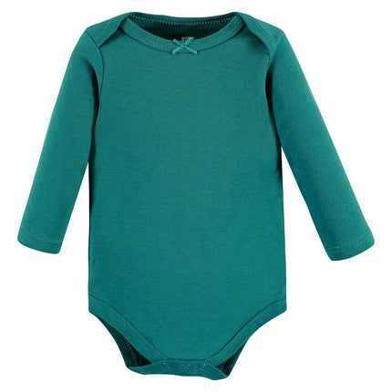 Hudson Baby unisex-baby Cotton Long-sleeve Bodysuits, Buffalo Plaid Leopard, 3-6 Months