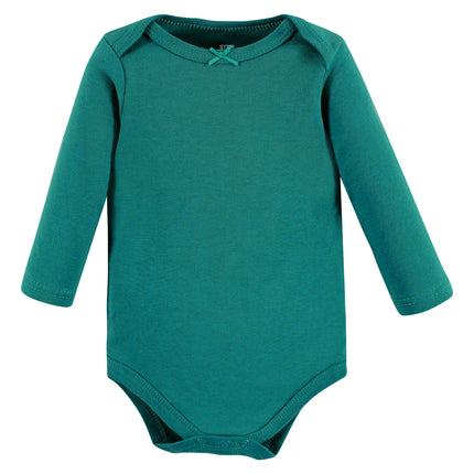 Hudson Baby unisex-baby Cotton Long-sleeve Bodysuits, Buffalo Plaid Leopard, 3-6 Months