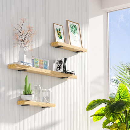 Heavy Duty Shelf Brackets 4 Inch (1/5") Thick, 6 Pack Floating Hidden Brackets, Rustic Industrial with Modern Iron Finish