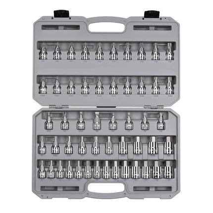 TEKTON 1/2 Inch Drive Hex, Torx, TR Torx, Phillips, Slotted Bit Socket Set with Case (52-Piece) | SHB92302