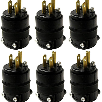 Leviton 515PR 6 Pack Rubber Back 3Wire 2 Pole Stra