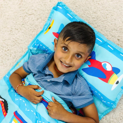 Wildkin Microfiber Nap Mat with Pillow for Toddler Boys and Girls,Ideal for Daycare and Preschool,Measures 50 x 1.5 x 20 Inches,Mom's Choice Award Winner,BPA-Free,Olive Kids(Trains, Planes and Trucks)