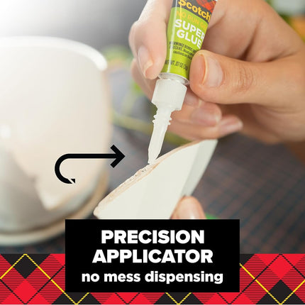 Scotch Super Glue Gel 0.7 oz (2gr.) per Tube | Clear color | Strong Adhesion | Instant Bonding | Glue Liquid with Precision Applicator | All purpose | Fast Drying | Super Glue | 2 tubes/pack