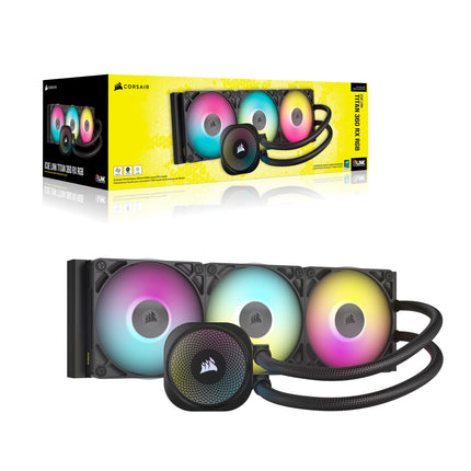 Corsair iCUE LINK TITAN 360 RX RGB Liquid CPU Cooler – 360mm AIO – 3x RX120 RGB Fans Included – Fits Intel LGA 1851/1700, AMD AM5/AM4 – iCUE LINK System Hub Included – Black