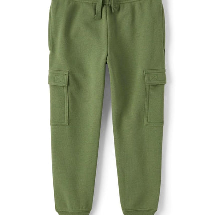 The Children's Place Pantalon de jogging en molleton actif pour garçons, Cargo olive, Petit