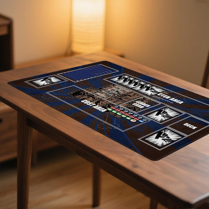 Extalas Playmat for One Piece Card Game with Damage Counters & Professional Storage Bag, 24x14 Inches TCG Gaming Mat with Non-Slip Rubber and Zones for Single Player (Black1)