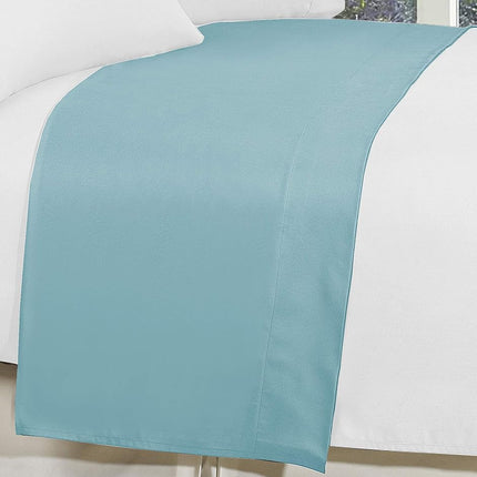 Elegant Comfort Bedding Flat Sheet, Wrinkle-Free, Stain-Resistant 100% Hypoallergenic, Microfiber, Aqua Blue, Full