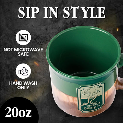 Silver Buffalo The Lord of the Rings Green Dragon Camper Mug, 20oz