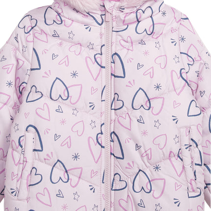 Carter's Baby-Girls and Big Girls - Conjunto de dos piezas con estampado de nieve aislante y pantalón de nieve, diseño de corazón lila, 12 meses