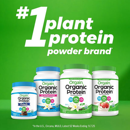 Orgain Simple Organic Vegan Protein Powder, Peanut Butter - 20g of Plant Based Protein, Made with Fewer Ingredients and Without Dairy, Gluten and Stevia, Kosher, Non-GMO, 1.25 Lb (Packaging May Vary)