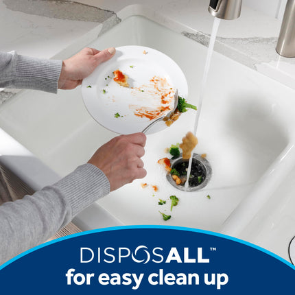 GE Disposall Continuous Feed 3/4 HP Motor Garbage Disposer, Good for Grinding: Vegetable Peels & Small Bones, Universal 3 Bolt Install & Power Cord Included, Recommended for 2-4 Person Homes, GFC765W