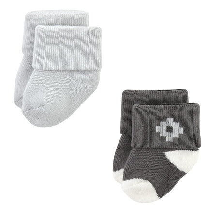 Hudson Baby Unisex Baby Cotton Rich Newborn and Terry Socks, Aztec, 6-12 Months, Aztec 12-pack, 6-12 Months