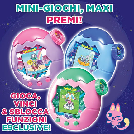 Bandai - Tamagotchi Paradise Water - Virtual Pet to Wind Up - Tamagotchi Interactive Toy in German, Zoom Rotary Wheel - Water Model in Blue - Toy for Children from 6 Years - 43422