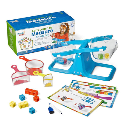 Learning Resources Let's Learn to Measure Activity Set, Kids Measuring Cups, Bucket Balance, MathLink Cubes and Activity Cards Set, Teacher Supplies, Classroom Supplies, Preschool Learning