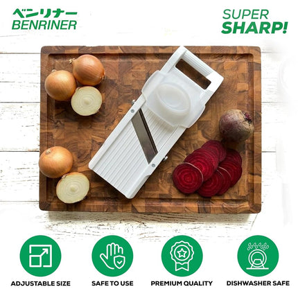 Benriner BN95 Professional Series Vegetable Slicer, 95mm, White, 95W