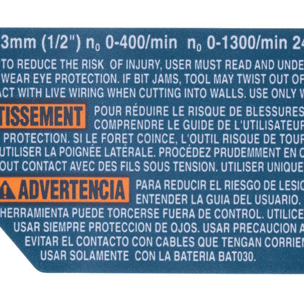 Bosch Parts 2610998406 Warning Label