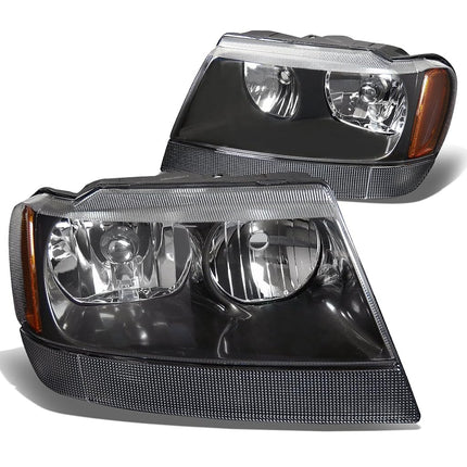 DNA Motoring HL-OH-JGC99-BK-AM Black Amber Headlig