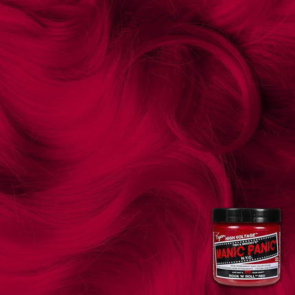 MANIC PANIC Classic Rock N Roll Red Semi Permanent Hair Color - Warm Medium Red Hair Dye for Women & Men That Lasts 4-6 Weeks - Vegan, Ammonia & Cruelty-Free - Create & Mix Custom Shades (4oz / 3pk)