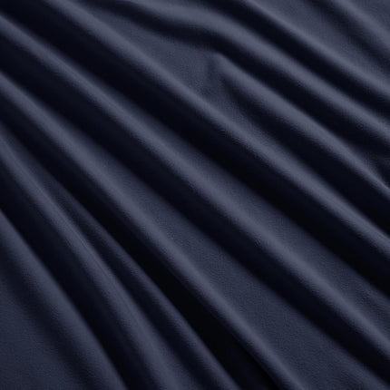 Queen Flannel Fitted Sheet Only with Full Elastic & Built in Corner Sheet Straps to Prevent Shifting - Soft & Breathable Flannel Bottom Sheet, Queen, Navy Blue