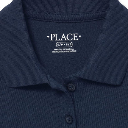 The Children's Place Girls Uniform Long Sleeve Pique Polo 2-Pack, Tidal, XXL(16)