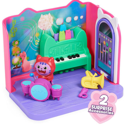 Gabby’s Dollhouse, Groovy Music Room with Daniel James Catnip Figure, 2 Accessories, 2 Furniture Pieces and 2 Deliveries, Kids’ Toys for Ages 3 and above