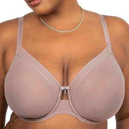 Sheer Mesh Full Coverage Unlined Underwire Bra, Ba