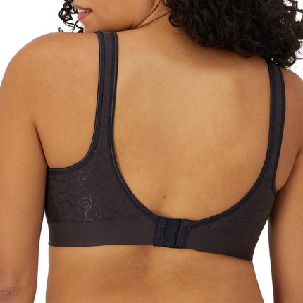 Bali Women's Comfort Revolution Wireless Bra, Full-Coverage Wirefree Bra, Cool Comfort Fabric, Black Swirl, 38C
