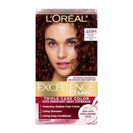 L'Oréal Paris Excellence Créme Permanent Hair Color, 4RM Dark Mahogany Red