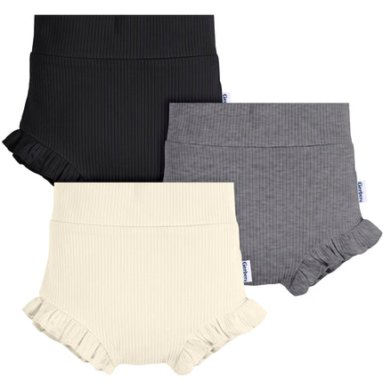 Gerber Baby Girls' 3-Pack Bubble Shorts, White, 12