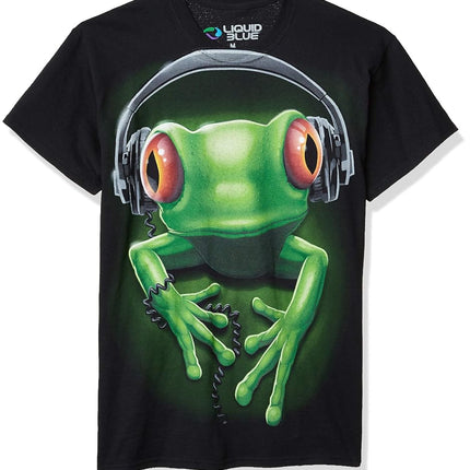 Liquid Blue mens31292-Black-XX-LargeFrog Rock T-Shirt Short Sleeve T-Shirt - Black - S