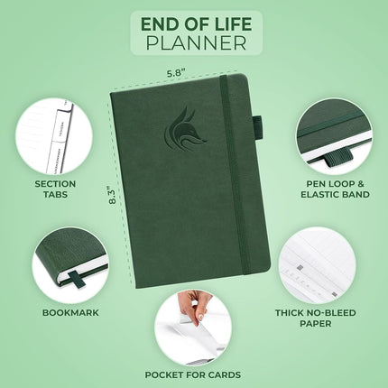 Clever Fox End of Life Planner (Dark Green, A5 (5.8'' x 8.3'')), (CFELP)