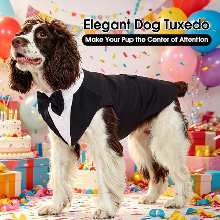 Kuoser Dog Tuxedo, Dog Suit and Bandana Set, Dogs Costume with D-Ring